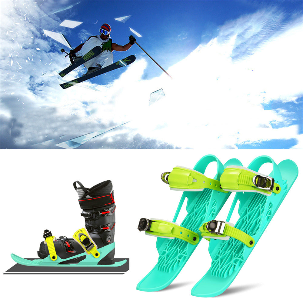KAZIVAL Mini-Ski Skates – Verstellbare Kurzski für Winterschuhe
