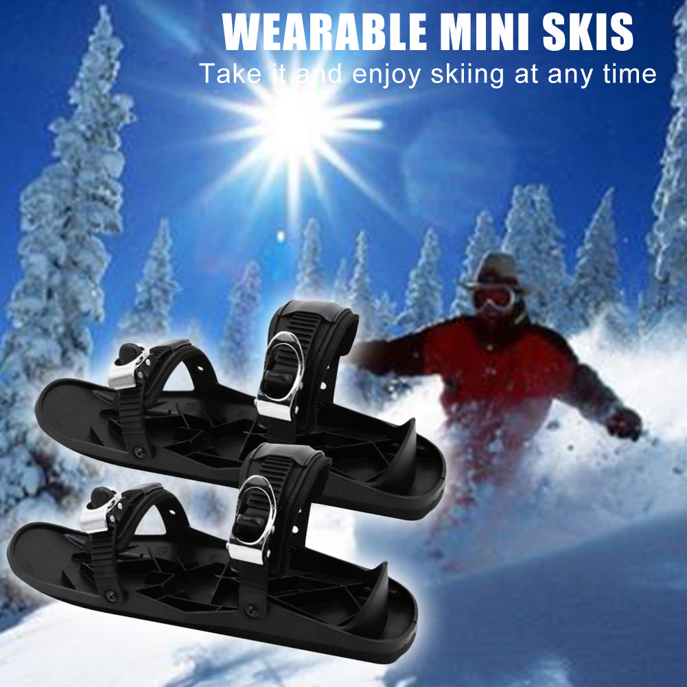 KAZIVAL Mini-Ski Skates – Verstellbare Kurzski für Winterschuhe