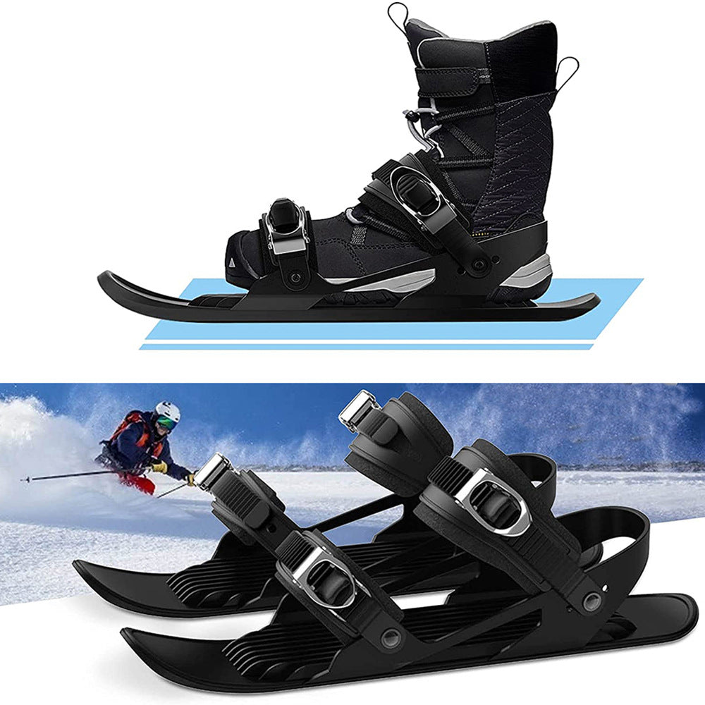 KAZIVAL Mini-Ski Skates – Verstellbare Kurzski für Winterschuhe