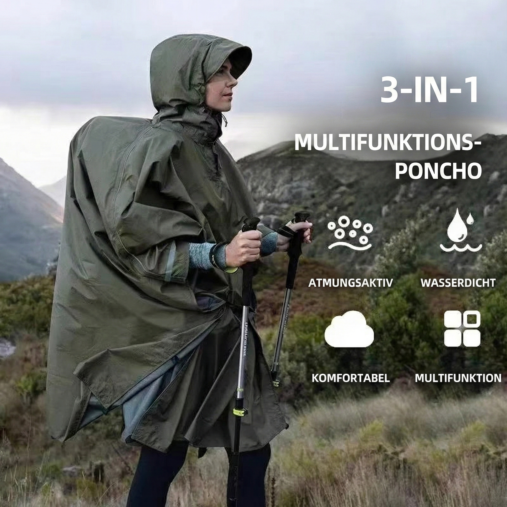 3-in-1 Regenponcho & Tarp